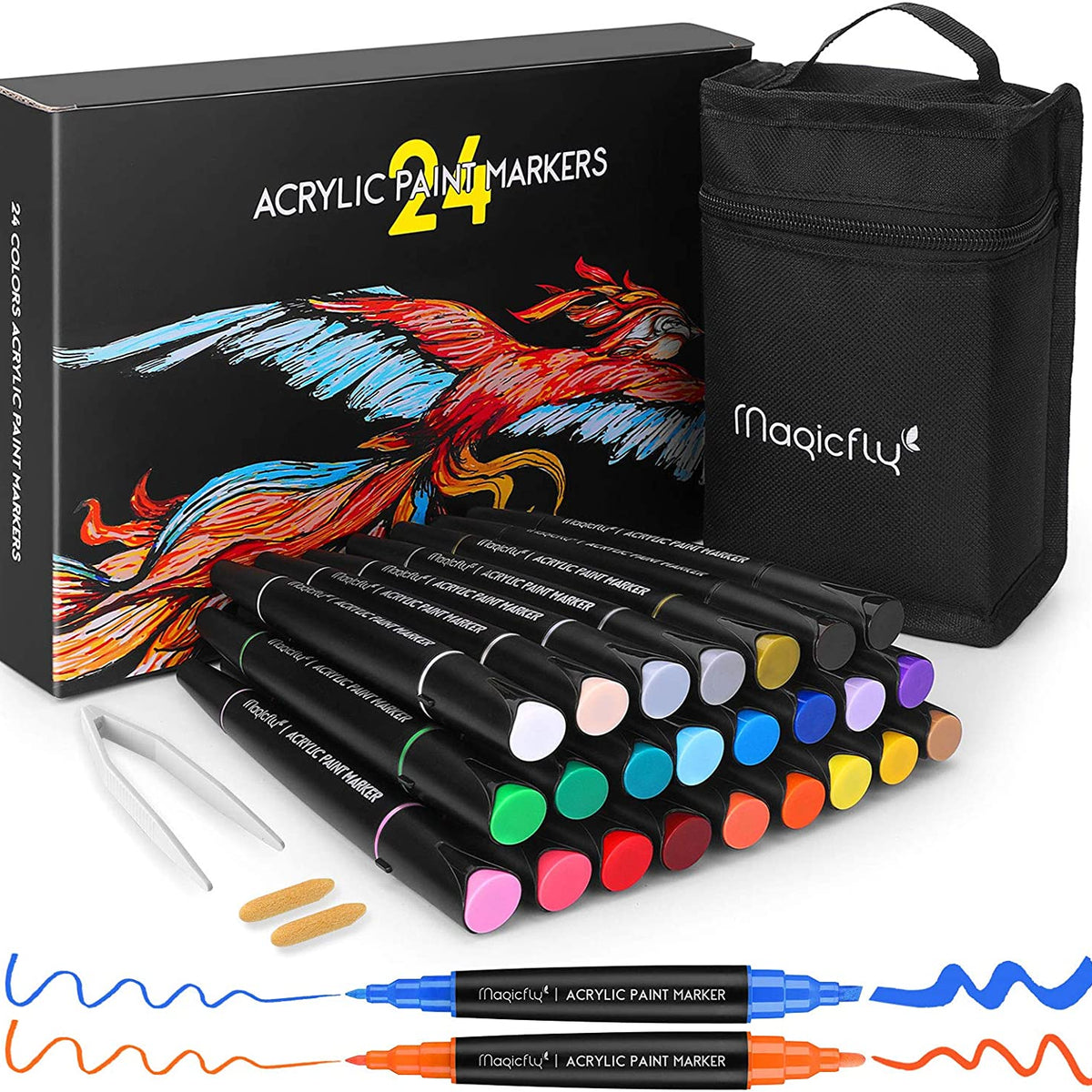Acrylic Markers Best Refillable Paint Markers Magicfly Double-Sided
