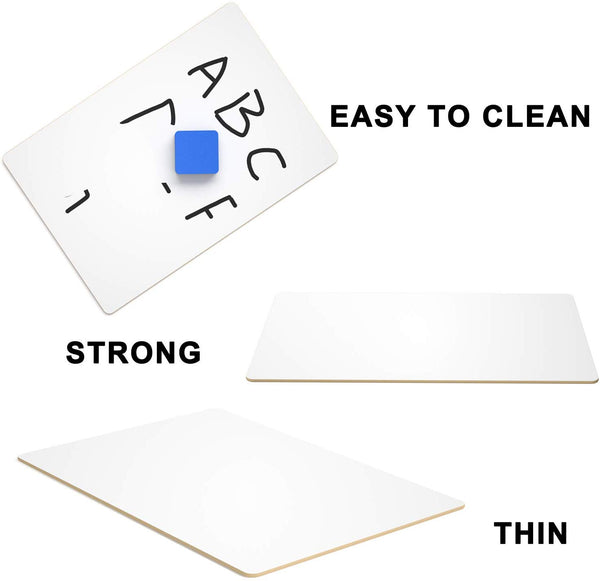 Dry Erase Lapboards Set - W/ 32 Pens, 26 Erasers, 9 x 12 Inches Portable Whiteboard - Magicfly