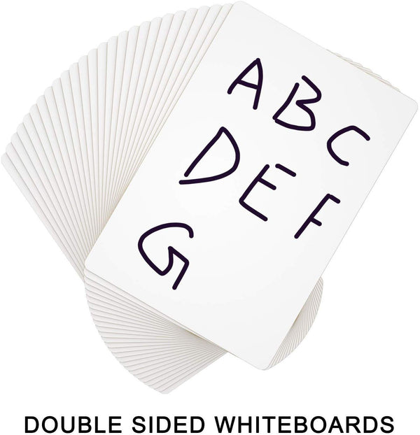 Dry Erase Lapboards Set - W/ 32 Pens, 26 Erasers, 9 x 12 Inches Portable Whiteboard - Magicfly