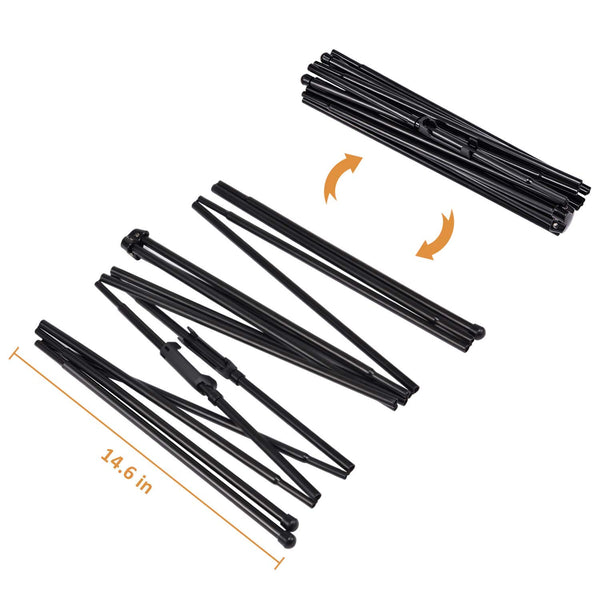 Aluminum Foldable Display Easel, 63 Inch, Telescoping, Black - Magicfly