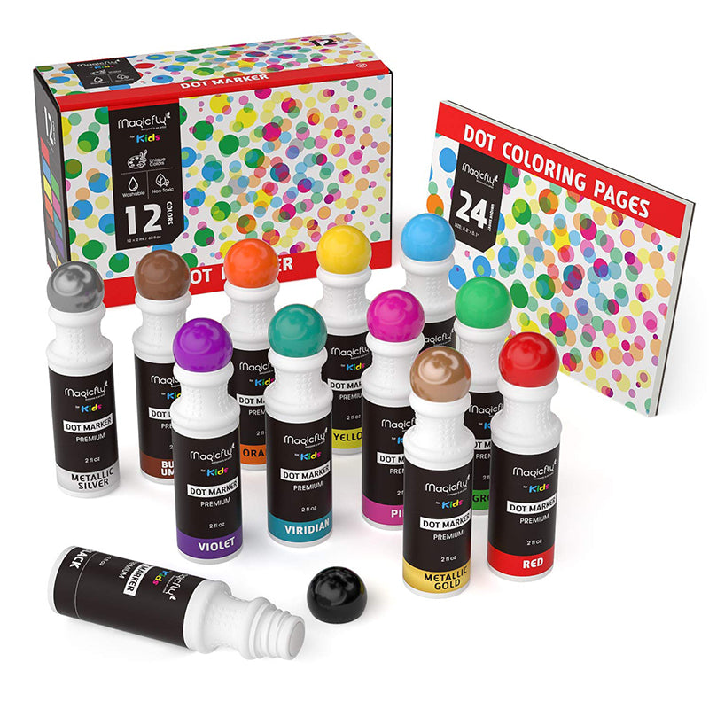 Washable 8 Colors Dot Markers Set- Art Supplies fot Kids