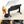 Chicken standing next to a black brooder heater plate with an anti-dirt plastic cover, power cord