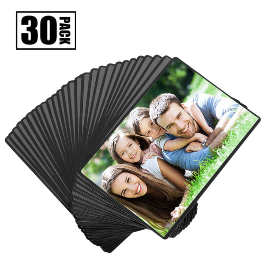 Magnetic Picture Frame with Clear Pocket, 4 x 6 Inches Refrigerator Photo Holder for Fridge Office Cabinet Locker, Black - Pack of 30 - Magicfly