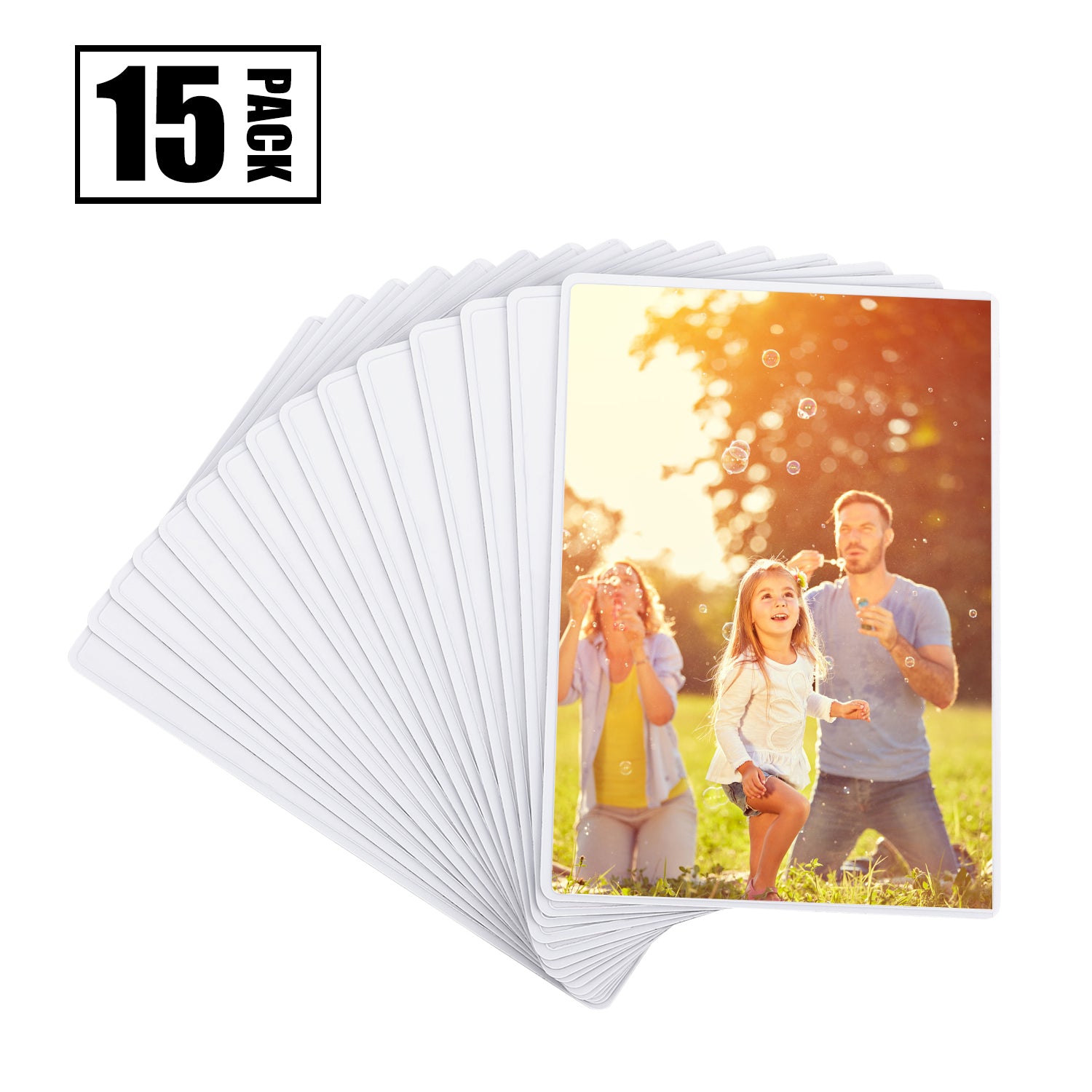 Magnetic Picture Frame with Clear Pocket, 4 x 6 Inches Refrigerator Photo Holder for Fridge Office Cabinet Locker, White - Pack of 15 - Magicfly