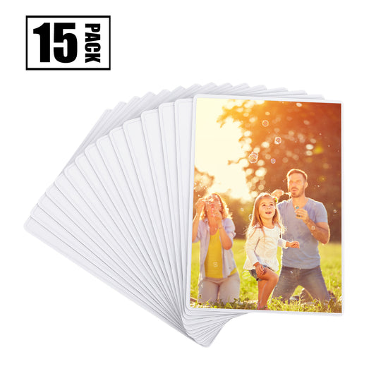 Magnetic Picture Frame with Clear Pocket, 4 x 6 Inches Refrigerator Photo Holder for Fridge Office Cabinet Locker, White - Pack of 15 - Magicfly