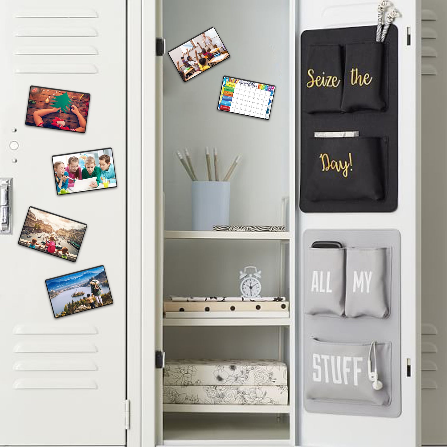 Magnetic Picture Frame with Clear Pocket, 4 x 6 Inches Refrigerator Photo Holder for Fridge Office Cabinet Locker, Black - Pack of 15 - Magicfly