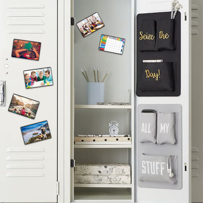 Magnetic Picture Frame with Clear Pocket, 4 x 6 Inches Refrigerator Photo Holder for Fridge Office Cabinet Locker, Black - Pack of 15 - Magicfly