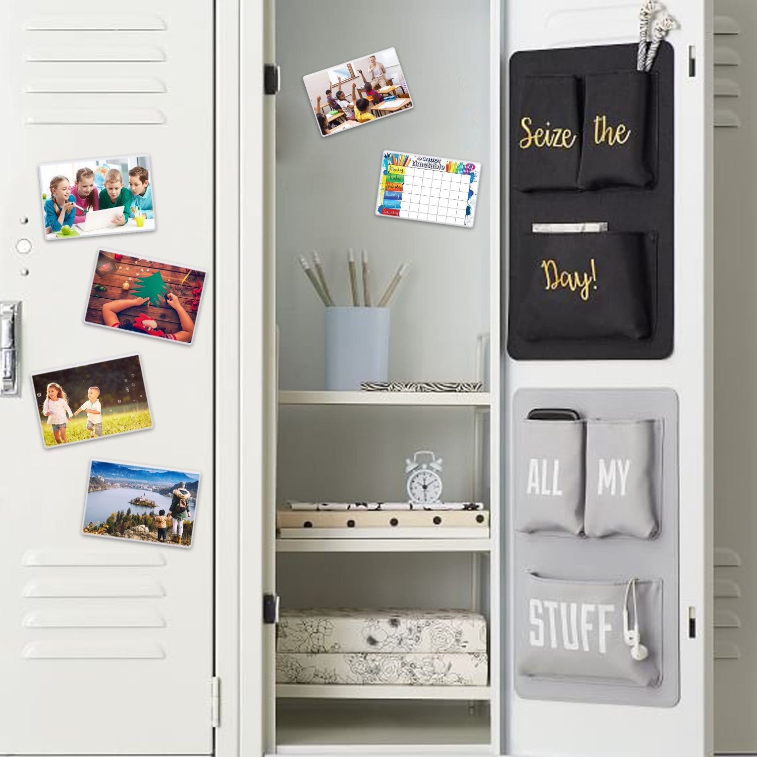 Magnetic Picture Frame with Clear Pocket, 4 x 6 Inches Refrigerator Photo Holder for Fridge Office Cabinet Locker, White - Pack of 15 - Magicfly
