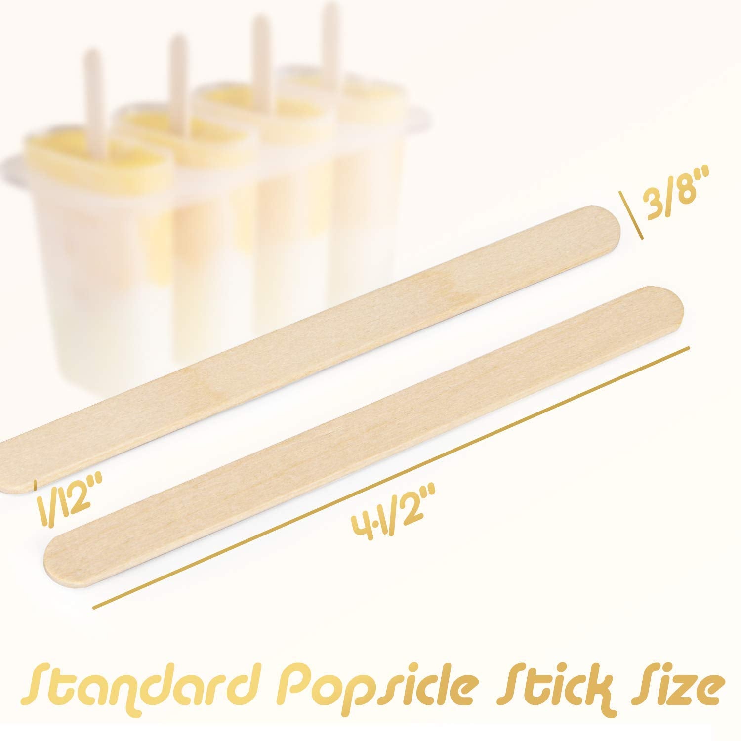 Wood Popsicle Stick 4-1/2 X 1/8 Thick (Per Bag of 100)