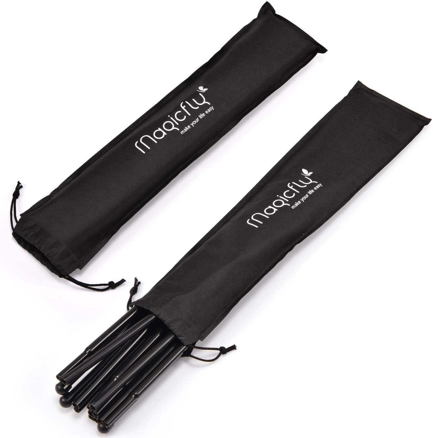 Aluminum Foldable Display Easel, 63 Inch, Telescoping, Black - Pack of 2 - Magicfly
