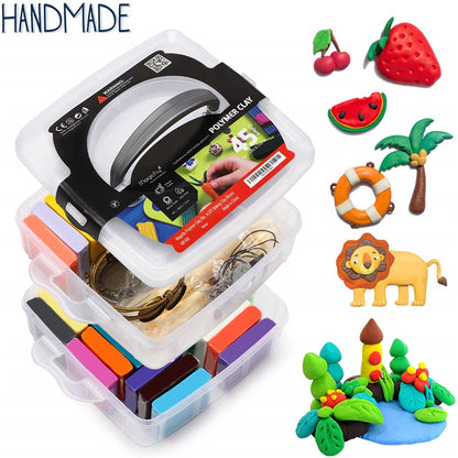 Sculpey polymer clay Starter Kit, W/Tools Jewelry Accessories - 45 Colors - Magicfly