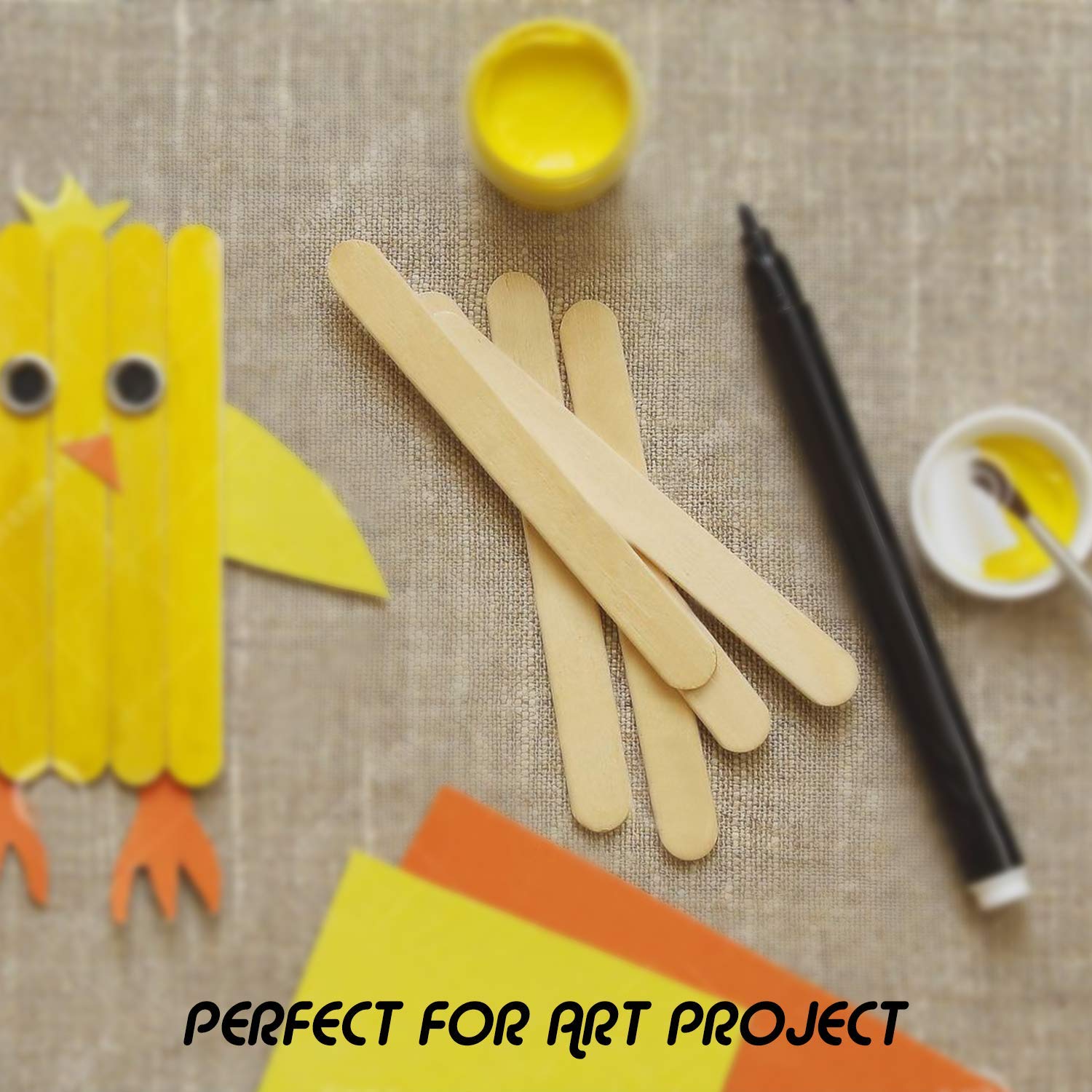 Wooden Popsicle Sticks Food Grade Craft Popsicle Multi Purpose Wood Sticks  