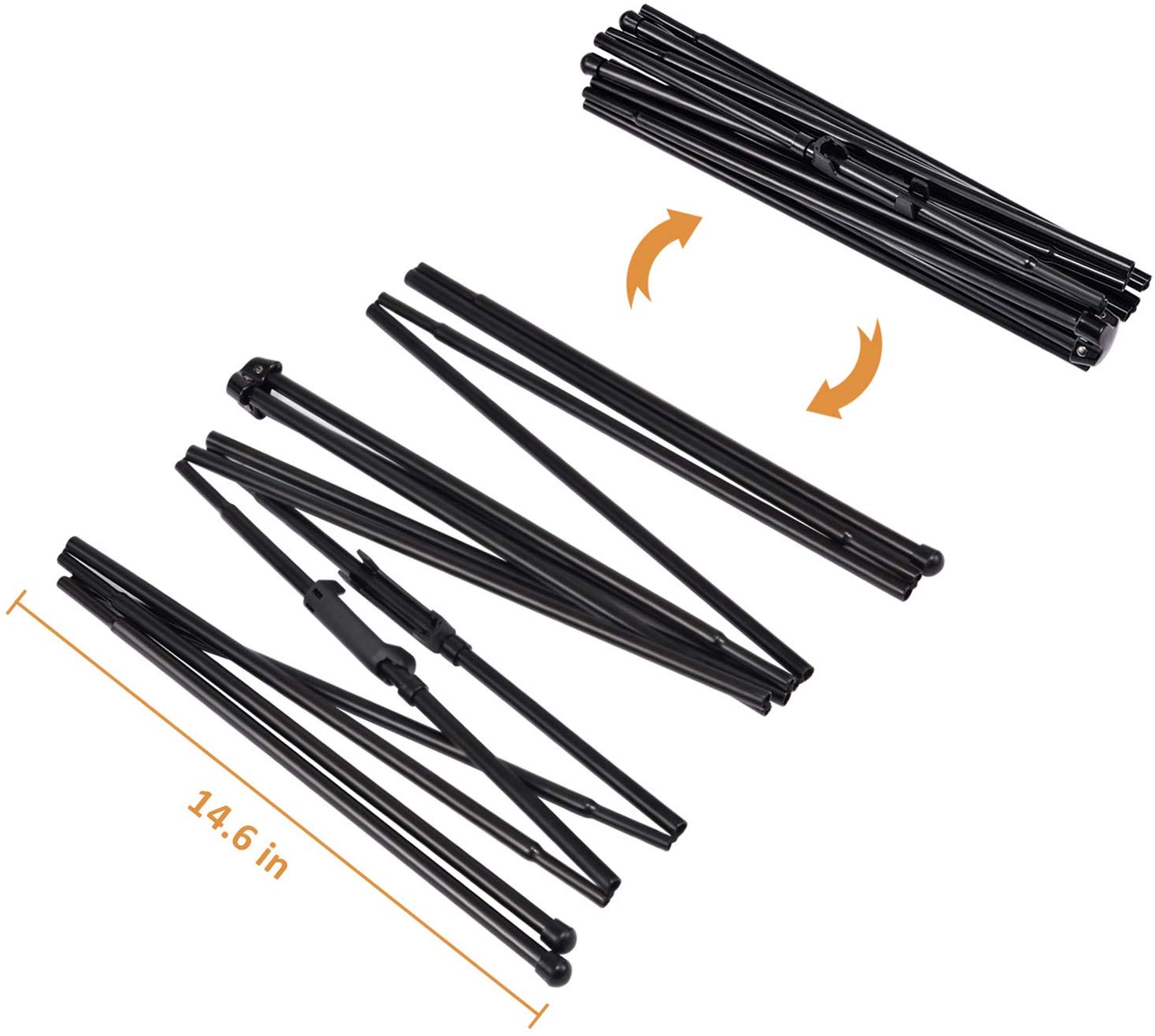 Aluminum Foldable Display Easel, 63 Inch, Telescoping, Black - Pack of 2 - Magicfly