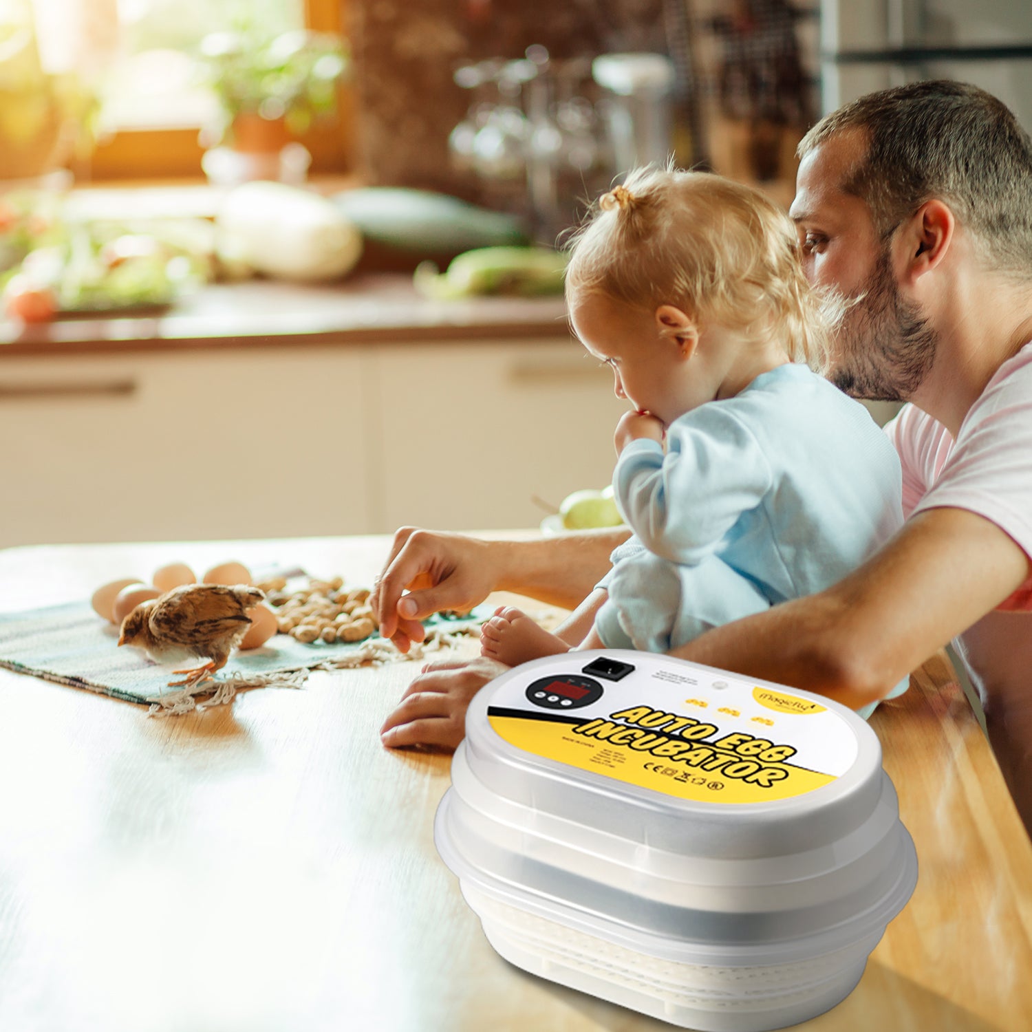 Digital Mini Fully Automatic Egg Incubator 9-12 Eggs Poultry Hatcher for Chickens Ducks Goose Birds - Magicfly
