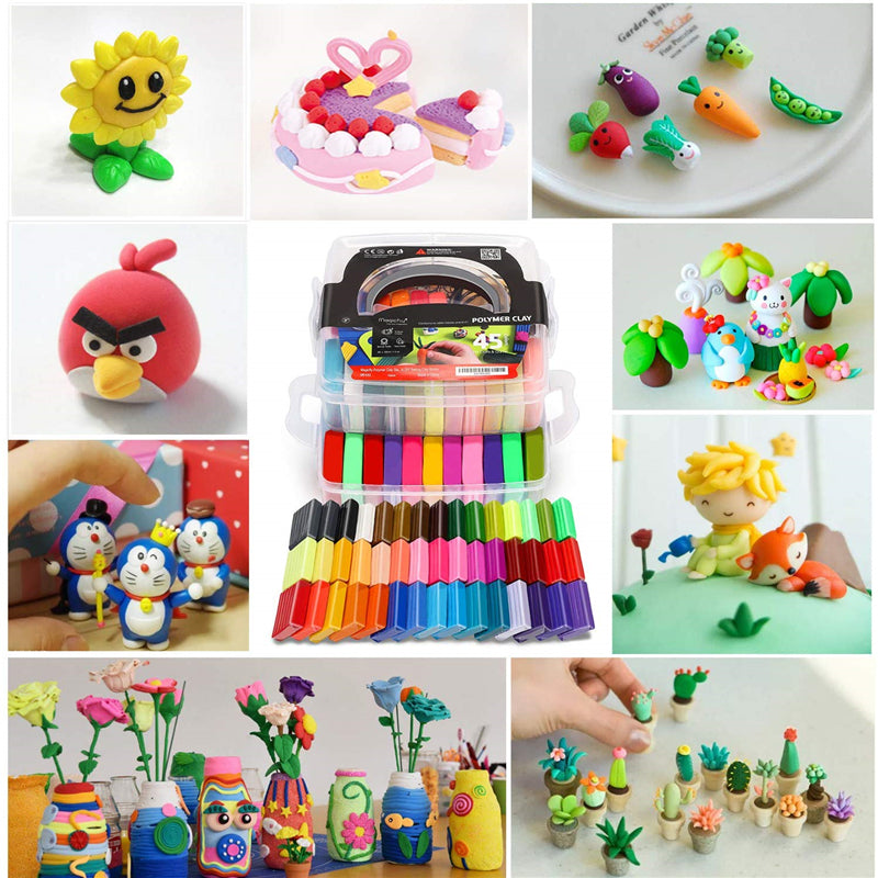 Sculpey polymer clay Starter Kit, W/Tools Jewelry Accessories 45 Col