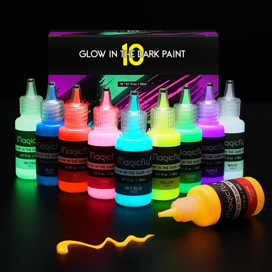 Magicfly 40 Colors 3D Fabric Paint 14 Colors Bulk Acrylic Paint Set